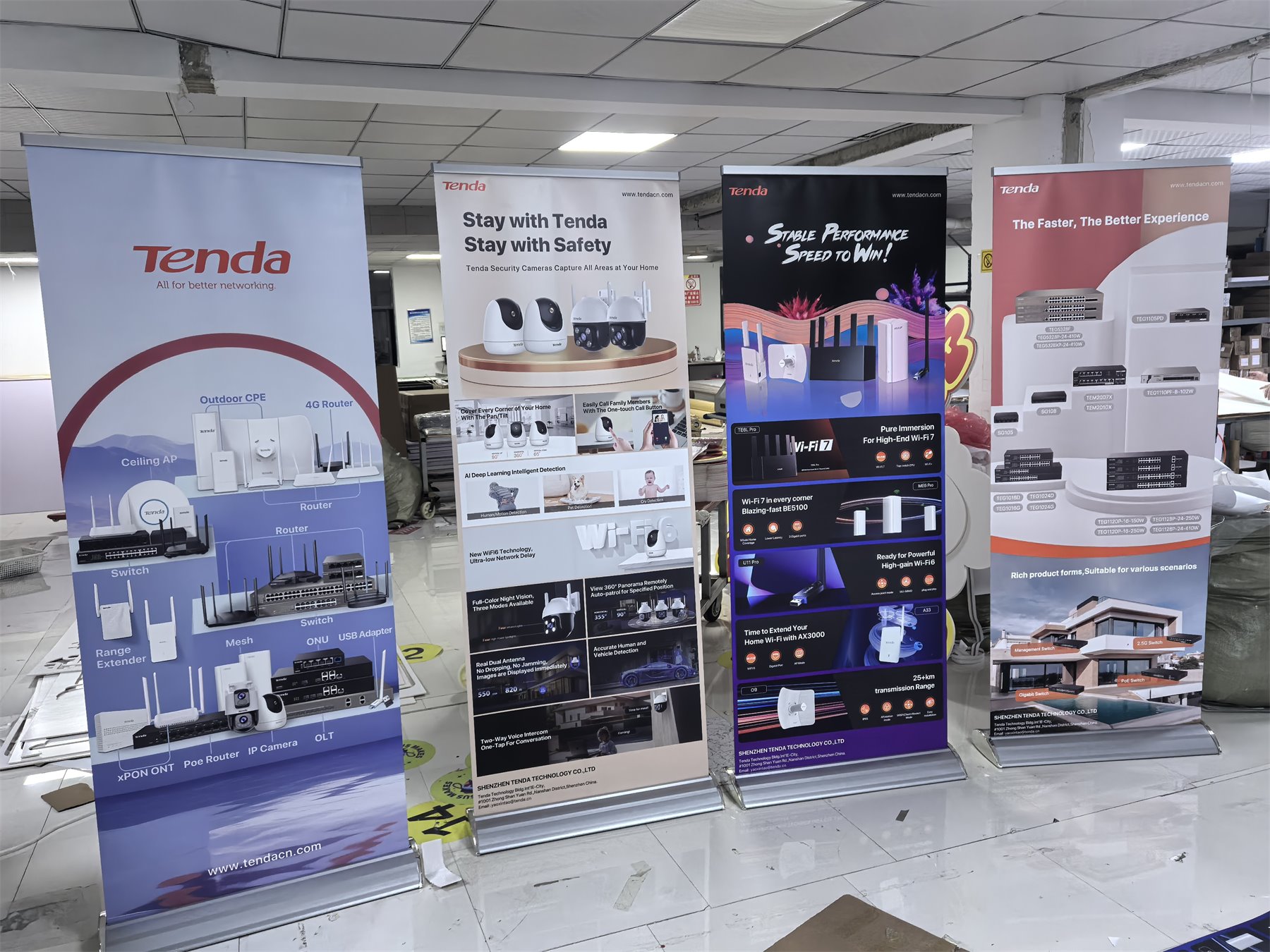 Roll up banner stand samples in factory